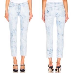 FRAME Le High Straight Denim Frayed Hem Jeans